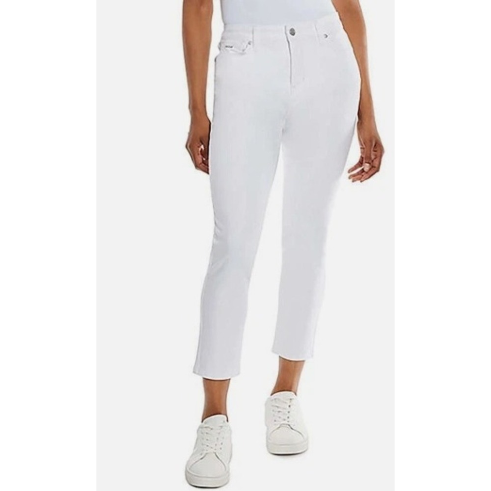 Nine West Women's Bright White Gramercy Crop Denim Stretch Jeans 16